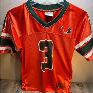 Miami Hurricanes Youth 16-18 Large Football Jersey #3 Colosseum Athletics 92